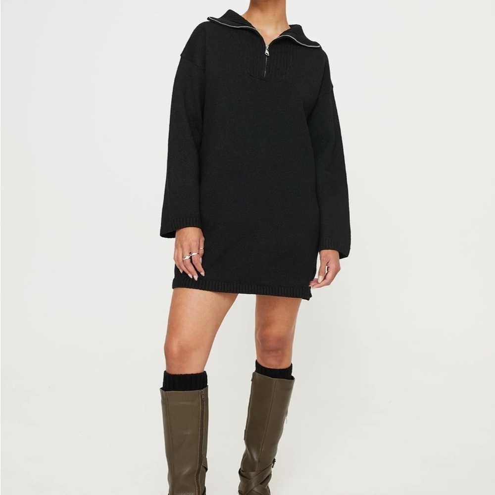 Princess Polly Black Knitโ Sweater Dress S/M